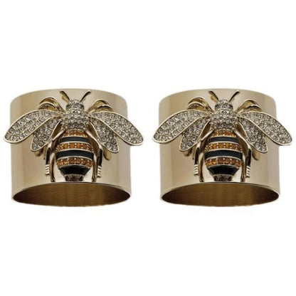Luckacco 1Pcs Luxury Designer Jewelry Creative Cute Bee Rings for Women Fashion Stainless Steel Rings Party Wedding Decoration