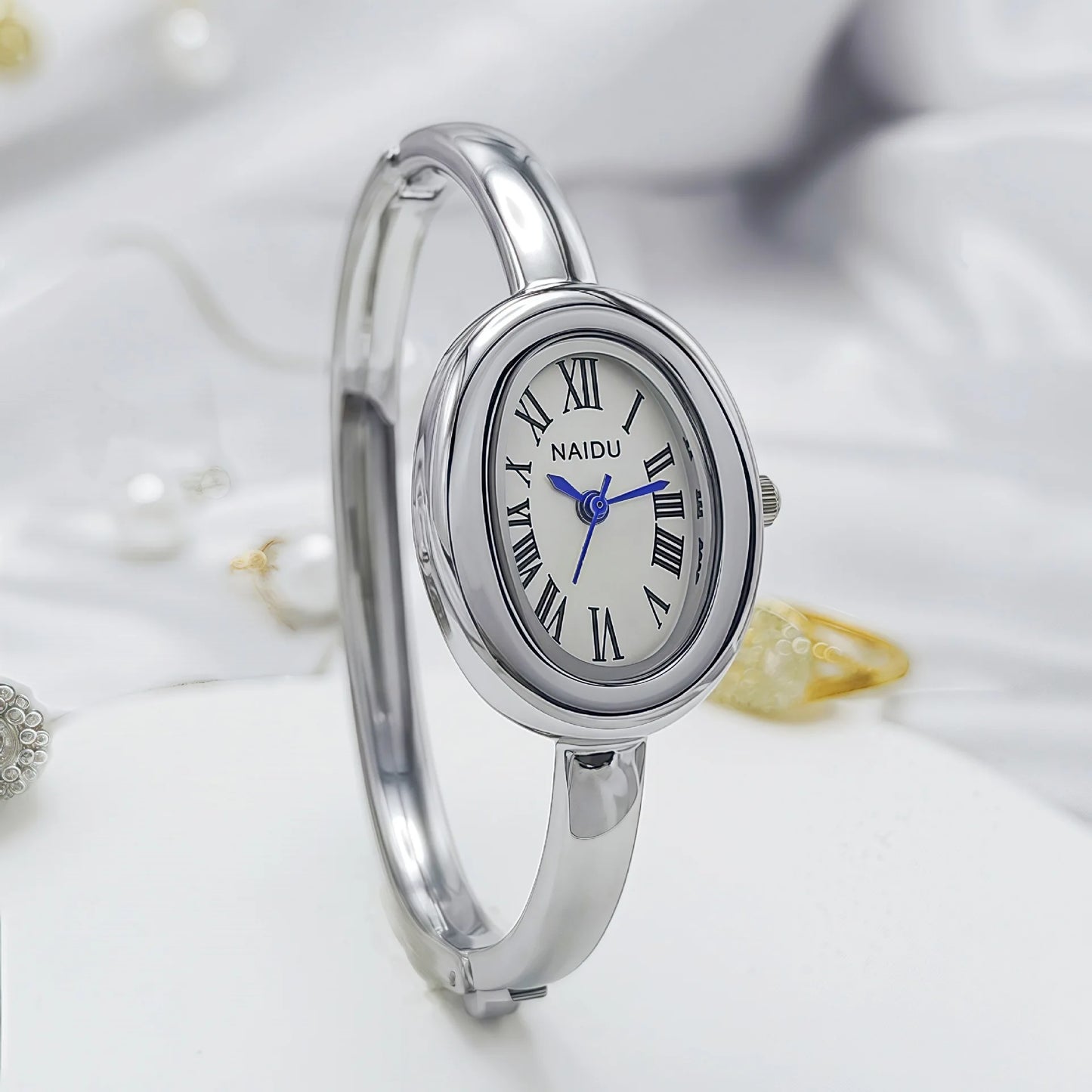 luckacco simple oval women quartz watch luxury roman numerals reloj vintage clock ladies stainless steel orologio gold sliver wristwatch