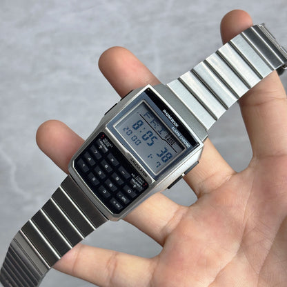 Luckacco Top Luxury Men's Calculator Watch Multifunctional Led Watch Stainless Steel Watch Strap Men's Sports Watch Computer Style