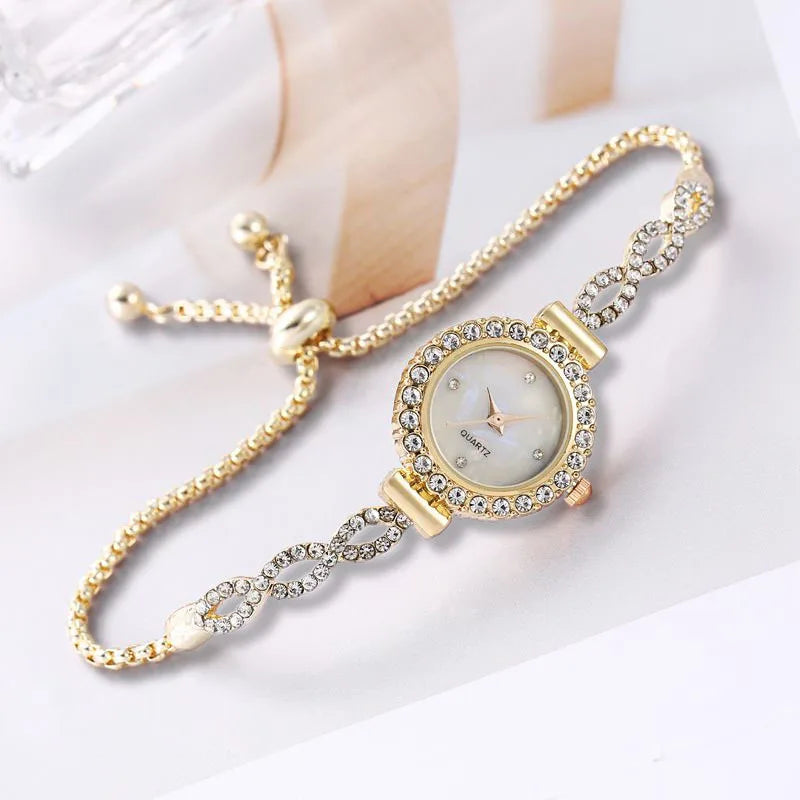 luckacco luxury women's watches simple quartz wristwatches small dial watches bracelet ladies watch gift clock relogio feminino