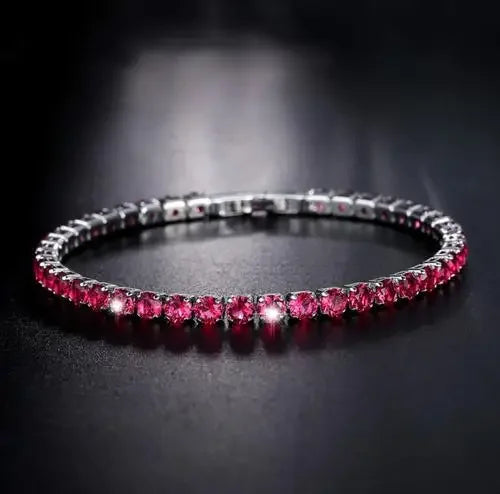 Luckacco 17/19CM Tennis Bracelet Cubic Zirconia Iced Out Crystal Chain Bracelet for Women Luxury Men Bracelet Chain Homme Jewelry Gifts