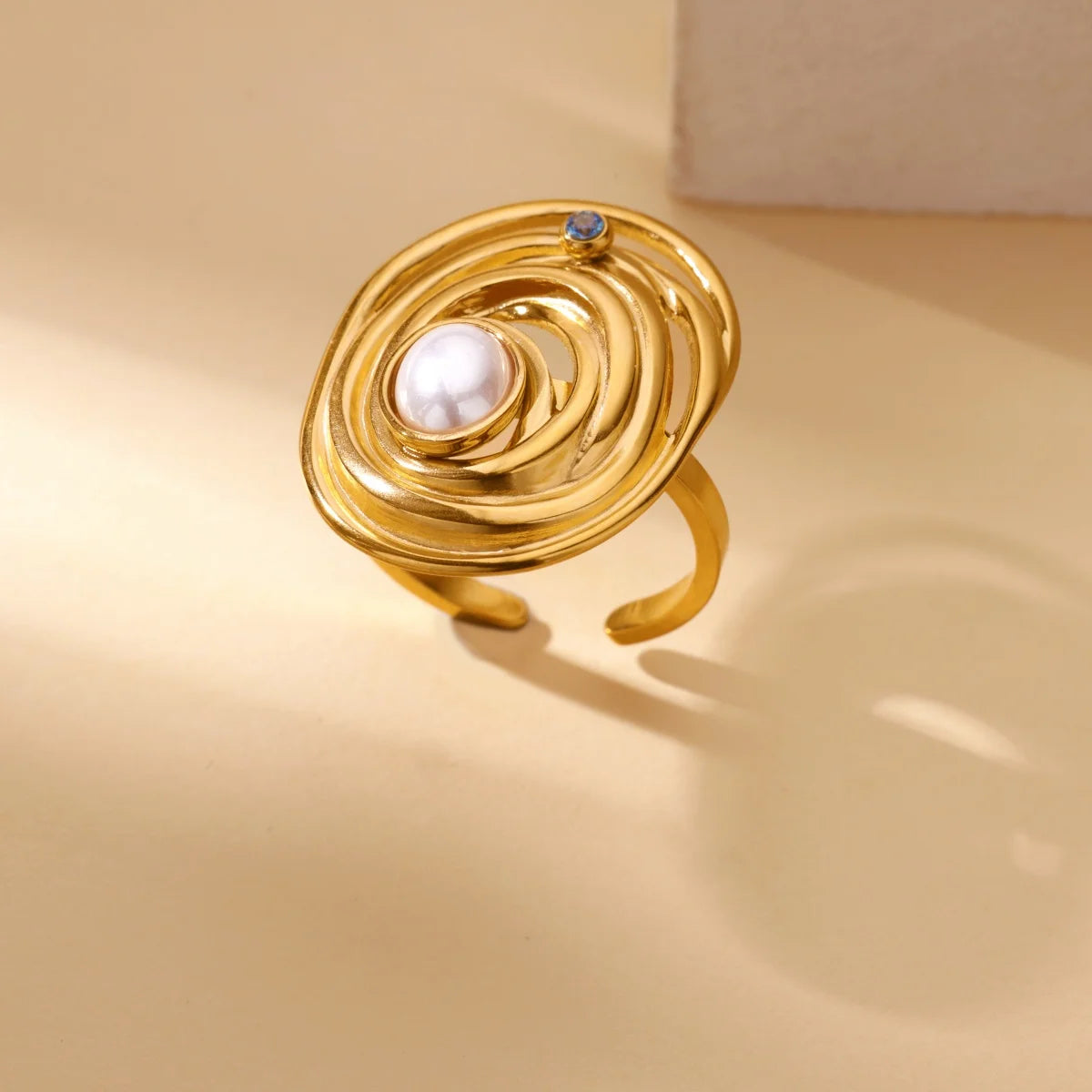 luckacco luxury zircon geometric rings for women gold color adjustable  stainless steel heart flower ring wedding fashion jewelry gift