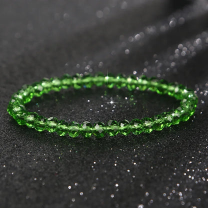 Luckacco  Red Purple White Color Crystal Bracelets For Women Simple Colorful Bead Elastic Rope Bracelet Fashion Handmade Jewelry