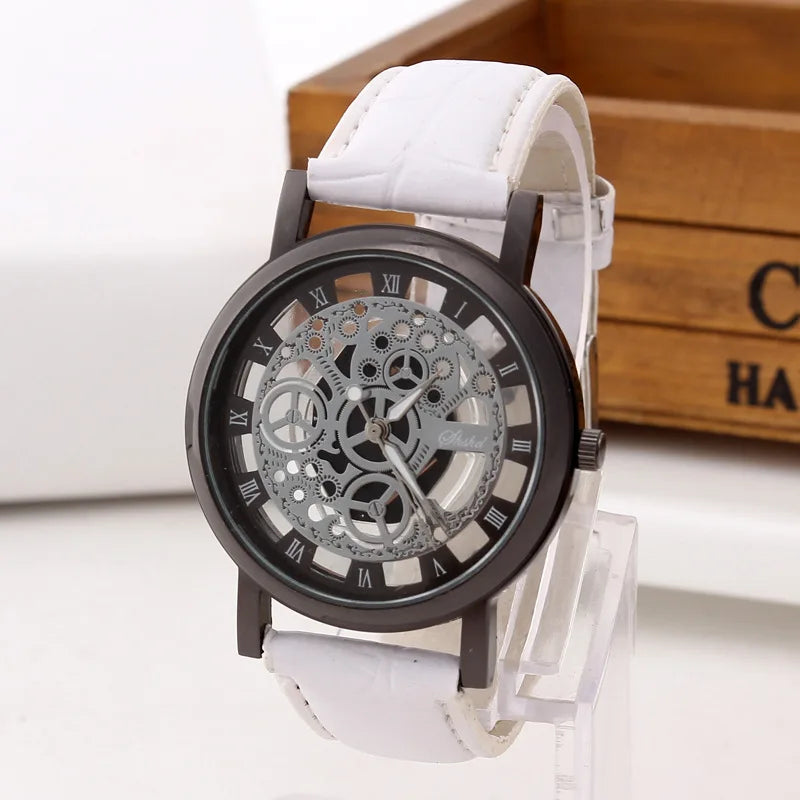 luckacco fashionable casual men's watch hollow out strap watch not mechanical expression couple table model undertakes to men and women