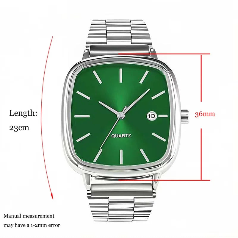 luckacco fashion brand men watch steel strap business calendar quartz watches luxury wristwatches gift  big dial clock