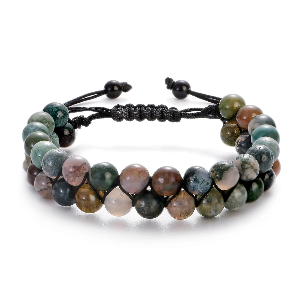 luckacco fashion men tiger eye natutal stone beaded braided bracelet bangles handmade double layer lapis lazuli bracelets hommes