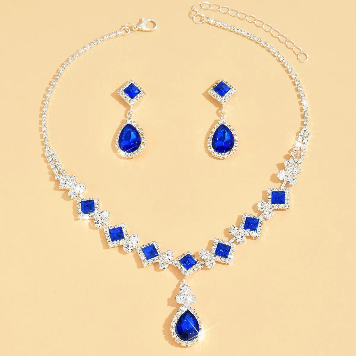luckacco 3-piece women's claw chain series geometric droplet earrings necklace set wedding banquet party holiday gift 8056