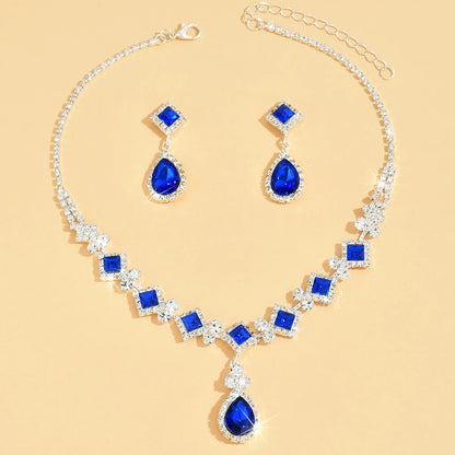 Luckacco 3-piece Women's Claw Chain Series Geometric Droplet Earrings Necklace Set Wedding Banquet Party Holiday Gift 8056