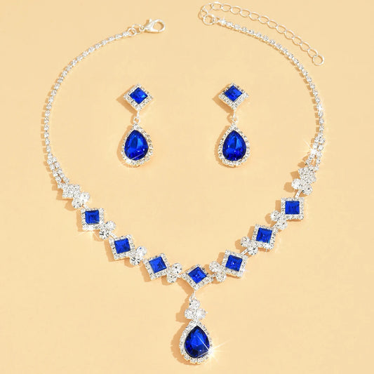 Luckacco 3-piece Women's Claw Chain Series Geometric Droplet Earrings Necklace Set Wedding Banquet Party Holiday Gift 8056