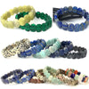 Luckacco Natural 10x15mm faceted flashing Stone beads Bracelets Handmade Reiki Healing Meditation Bangles Elastic Rope Couple Jewelry