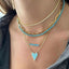 High Quality Gold Color Plated 3MM Turquoise Stone Paved Tennis Chain Necklace For Women Girls Fashion Jewelry Choker - luckacco