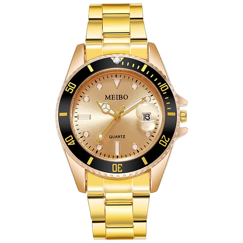 luckacco new fashion men luxury calendar quartz watch mens famous stainless steel casual watches relogio masculino male wristwatches hot