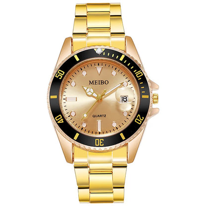 Luckacco New Fashion Men Luxury Calendar Quartz Watch Mens Famous Stainless Steel Casual Watches Relogio Masculino Male Wristwatches Hot