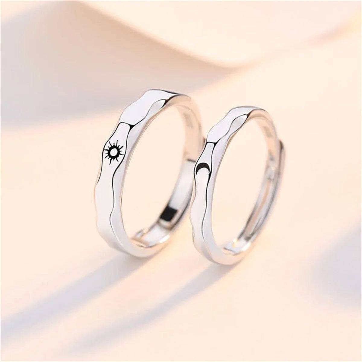 luckacco 2pcs silver color luxury zircon crown cross couple rings for lovers forever endless love wedding bands ring valentines day gifts