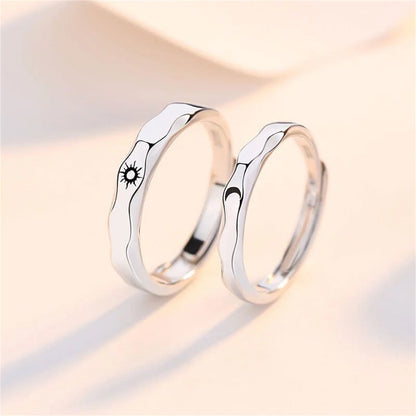 Luckacco 2Pcs Silver Color Luxury Zircon Crown Cross Couple Rings For Lovers Forever Endless Love Wedding Bands Ring Valentines Day Gifts