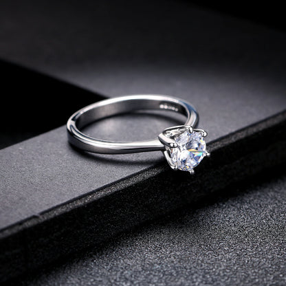 Luckacco Engagement Rings For Women Bride Crystal Silver Gold Color Wedding Rings Accessories Jewelry Korean Fashion Jewelry R014