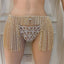 2 PCS Sexy Rhinestone Waist and Leg Chain Thigh Jewelry for Women Bling Bikini Crystal Waist Thong Chain Body Harness Jewelry