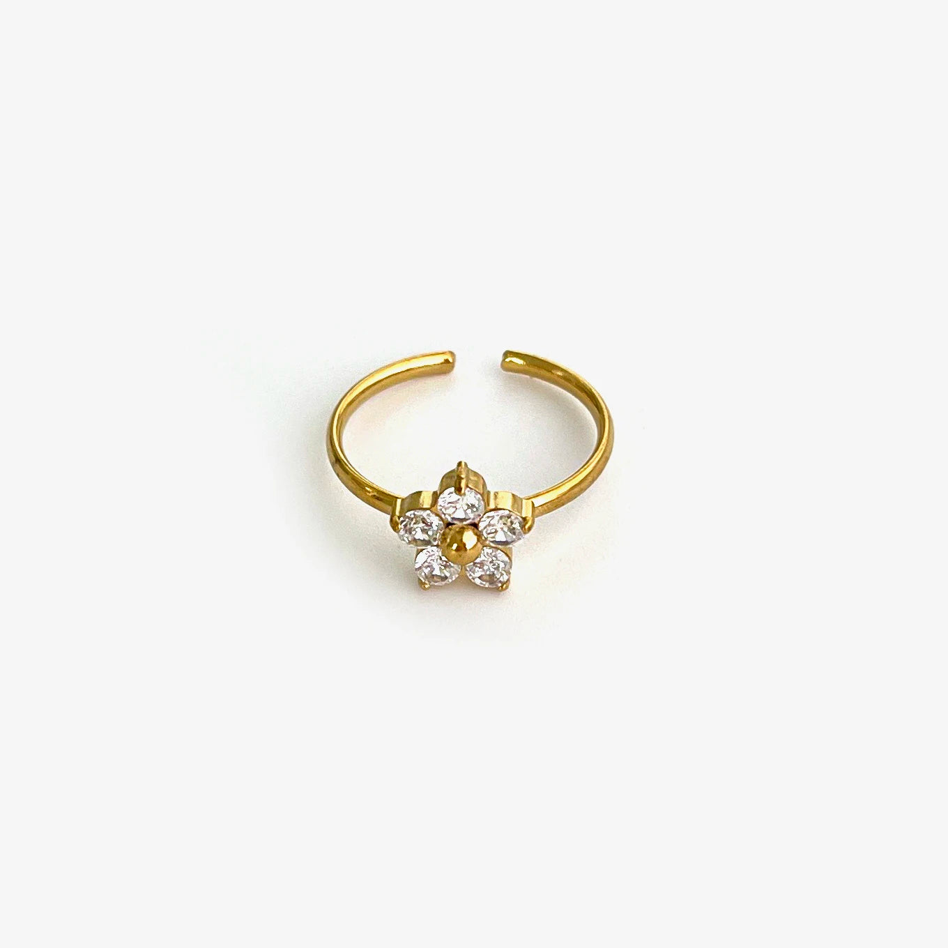 luckacco peri'sbox anti-tarnish white rhinestone square heart flower open rings women trendy multi-layer v-shaped ring wedding party gift