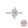 Luckacco QooLady Fashion 925 Sterling Silver Marquise Cut Cubic Zircon Dazzling Wedding Engagement Rings for Women Fine Jewelry SE012