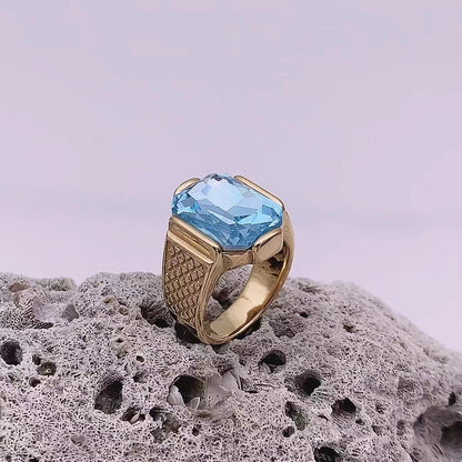 Luckacco R3351g Men's High Quality Vintage Stainless Steel Gemstone Styles Ring Jewelry