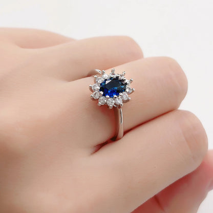 Luckacco Classic Red Crystal Wedding Rings for Women Bridal Beautiful Rose Gold Color Zirconia Engagement Ring Fashion Jewelry R187