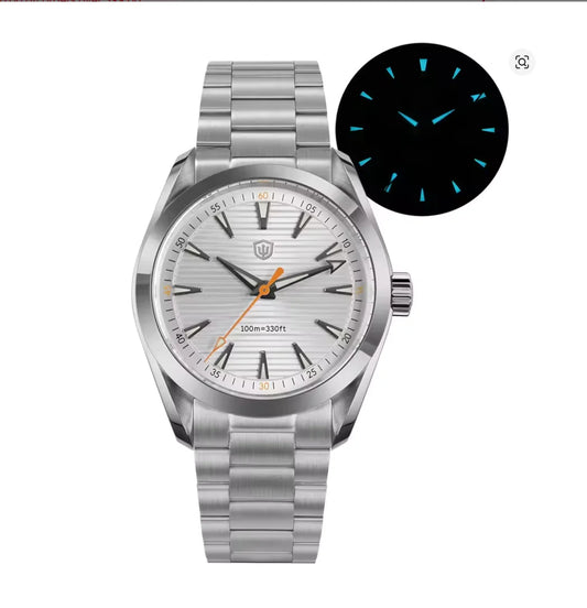Luckacco Watchdives WD0006B Watch VH31 Sweep Second Movement Domed Sapphire Crystal BGW9 Luminous 10Bar Waterproof 38mm Vintage Watches