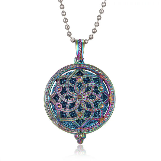 Luckacco New Colorful Aromatherapy Necklace Vintage Flower Butterfly Tree Owl Essential Oil Diffuser Necklace Perfume Lockets Pendants