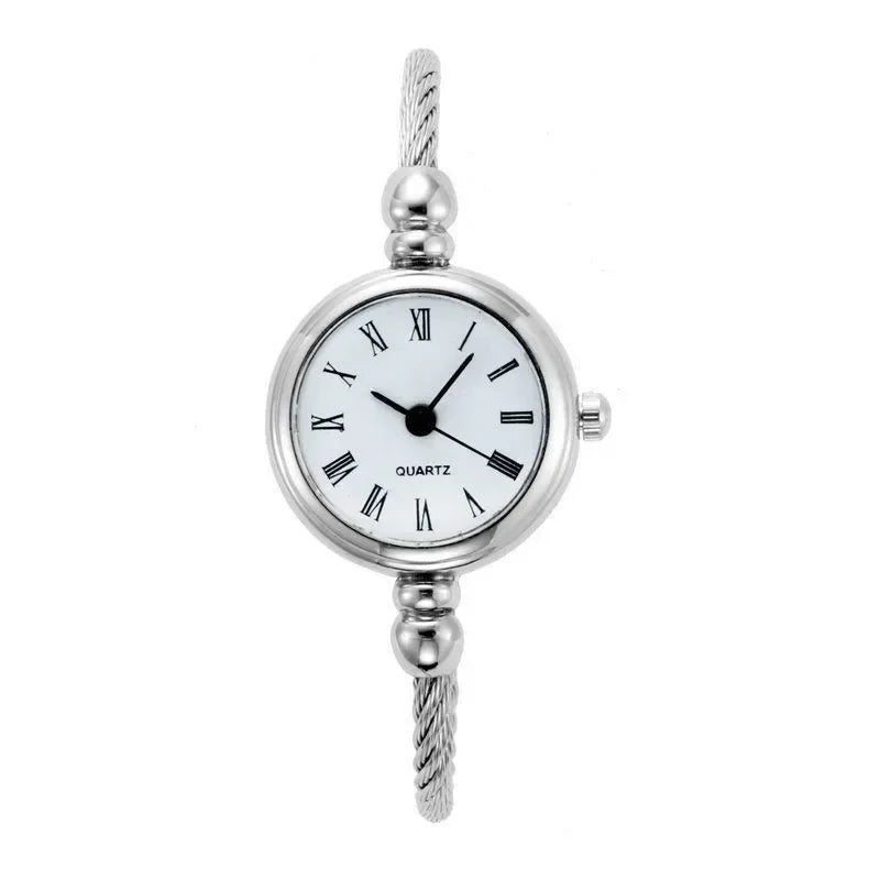 luckacco women watches small gold bangle bracelet watch stainless steel retro ladies quartz wristwatch fashion casual thin chain watches