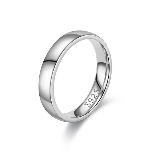 Luckacco 4mm 18K Gold-Plated Stainless Steel Ring Silver Color Anillos Mujer Couple Wedding Ring Bague Femme Acier Inoxydable Bague
