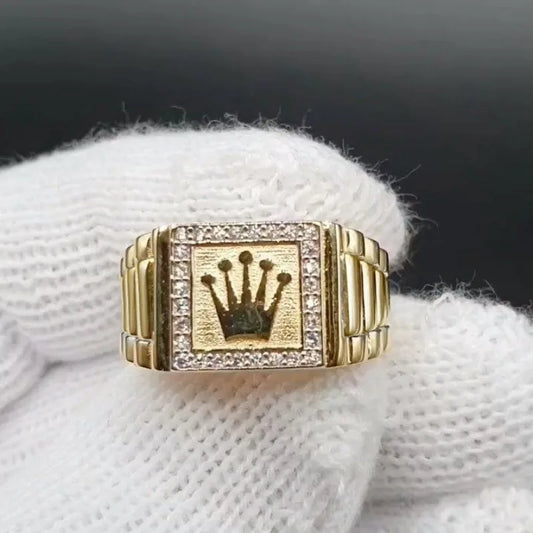 Luckacco Hot Sale New Vintage Alloy Inlaid Zircon Ring Men's Engagement Jewelry