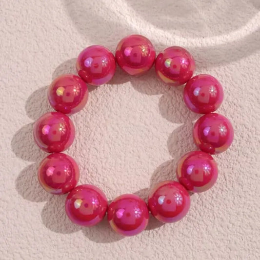Luckacco European and American contrasting color laser beaded resin bracelet