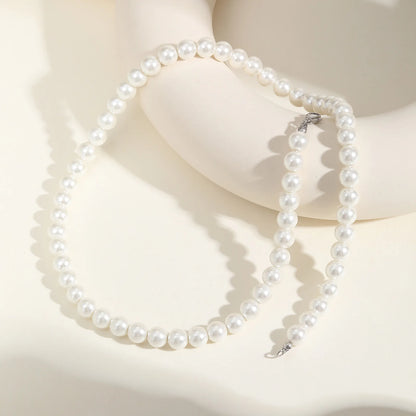 Luckacco Light luxury Imitation Pearl Necklace for Women, Waterproof Stainless Steel Necklaces,Mother's Day Gift Jewelry