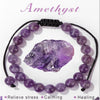 Luckacco Adjustable Healing Amethysts Bracelets For Women Men Natural Stone 8mm Beads Braided Bracelet Stress Relief Anxiety Jewelry