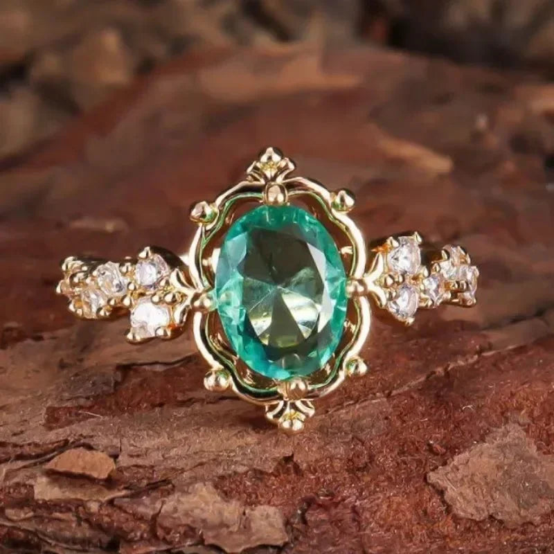 luckacco fashion explosion european style personality exquisite design sense copper inlaid zircon light luxury rings for women