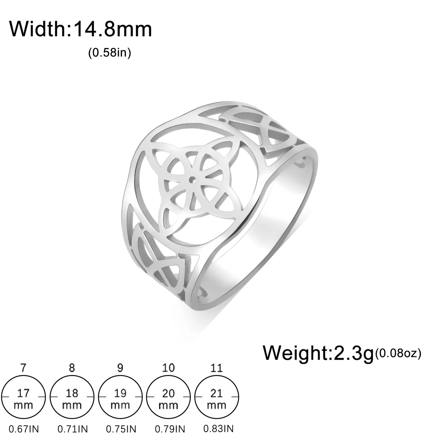 luckacco skyrim witch knot ring women men stainless steel finger rings witchcraft wicca triquetra celtics knot amulet jewelry gift