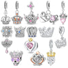 Luckacco Crown Charms Skull Bead Original 925 Sterling Silver Inlaid Zirconium Pendants Fit Bracelet Necklace Jewelry Lover Gift