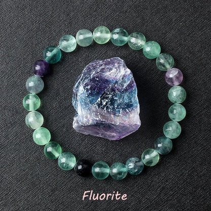 Luckacco Geniune Amethyst Natural Crystal Bracelet for Women Pulsera Amethust Bracelet Made of Real Natural Stone Beads Body-Purifying
