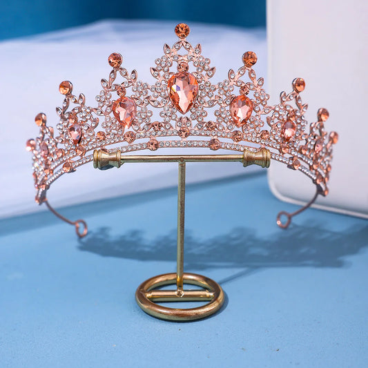 Luckacco Bridal Headwear Green-Colour Women's Fashion Party Crown Girl Performance Tiaras