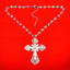 Emo Vampire Big Cross White Crystal Choker Necklace Victorian Wedding Necklace Goth Punk Crystal Cross Metal Jewelry Accessories - luckacco