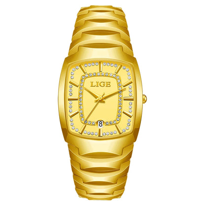 Luckacco LIGE 2025 TOP Elegant Women's Watch Waterproof Fashion Ladies Clock Creative Ceramic Strap Watch for Women Gift Relogio Feminino