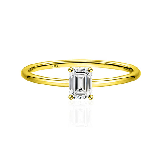 Luckacco Simple Fine Rea D Color Moissanite Diamond Ring 925 Sterling Silver Party Wedding Band Rings for Women Engagement Jewelry