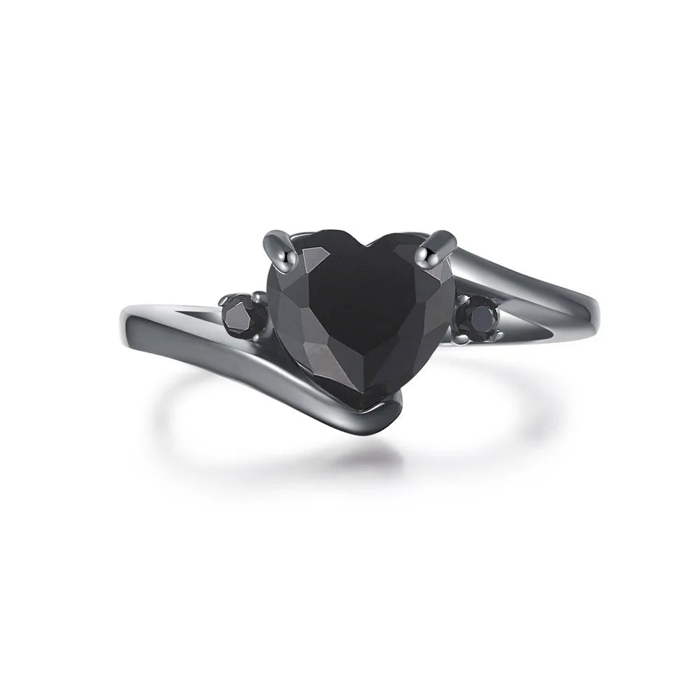 luckacco retro punk skull gothic ring for women men halloween goth black gold color rings accession  fashion jewelry r523