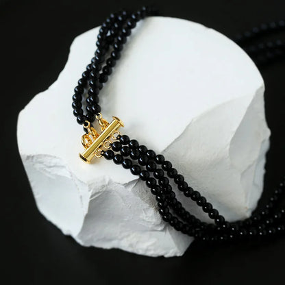Luckacco Brass Natural Baroque Pearl Layered Chain Choker Necklace Women Jewelry Punk Designer Runway Rare Gown Boho Japan Korean