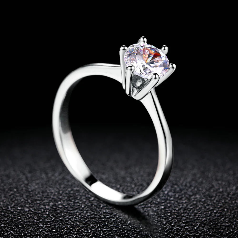 luckacco zhouyang wedding rings for women classic 1 carat aaa+ zircon light gold color engagement anniversary ring jewelry  r174