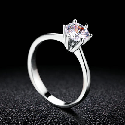 Luckacco ZHOUYANG Wedding Rings For Women Classic 1 Carat AAA+ Zircon Light Gold Color Engagement Anniversary Ring Jewelry  R174