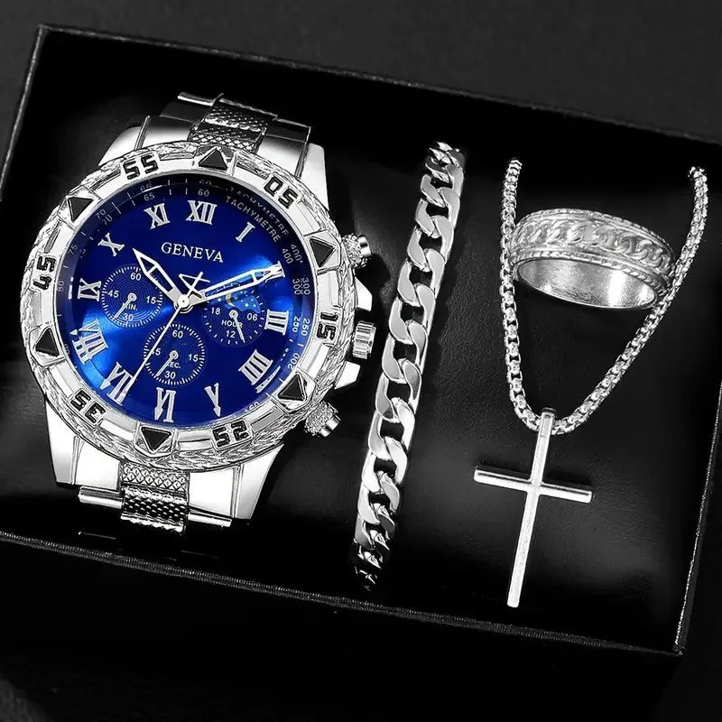luckacco men watches luxury brand watches for men fashion high quality quartz wristwatches business steel strap sports male clock