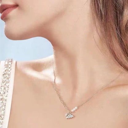 Luckacco Y2K Melody Crystal Pendant Necklace Personality Woman Collar Accessories Fashion Gifts Cartoon Kawaii Necklace Jewelry