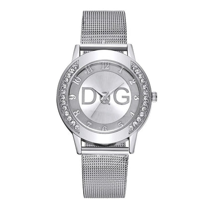 Luckacco Luxury 2025 Women's watches With Diamonds Simple Digital Design Ladies' Quartz Watch Casual Gold Mesh Belt Women Clock Strap
