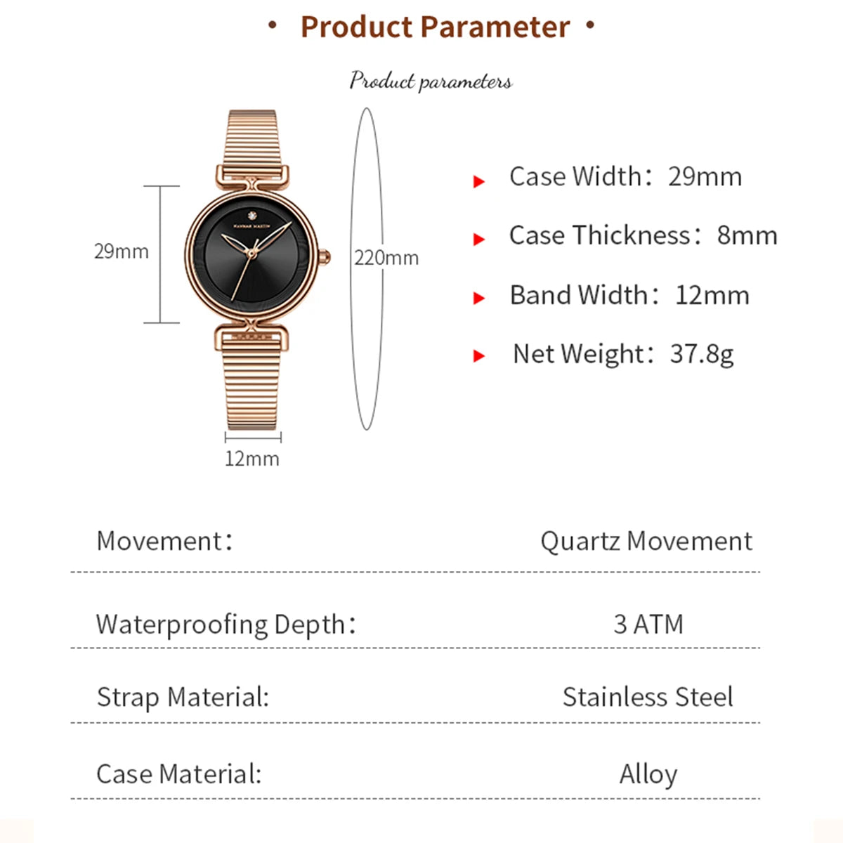 luckacco 2025 new women watch leisure fashion 29mm mini dial stainless steel mesh strap hannah martin nordic simple 3bar waterproof watch
