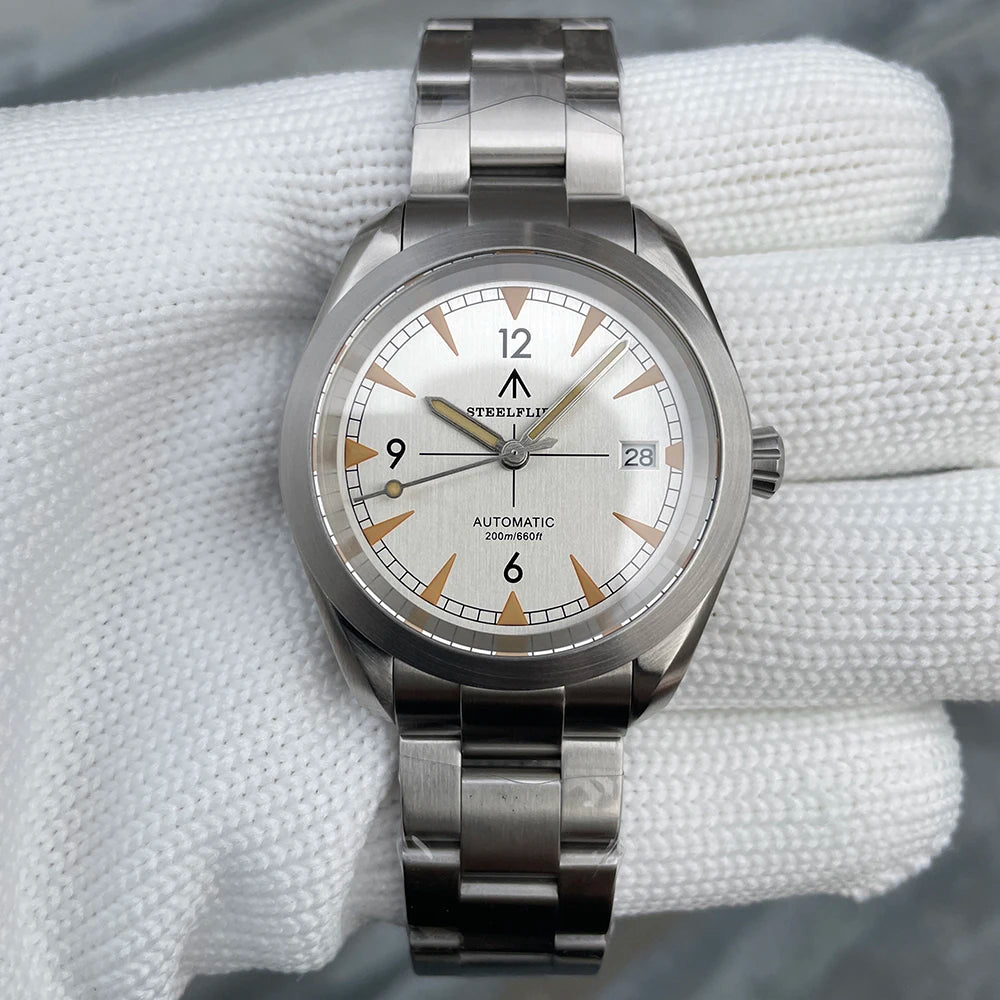 luckacco steelflier official sf751 luxury fashion mechanical wristwatch nh35 movement super luminous 20bar waterproof classic dive watch